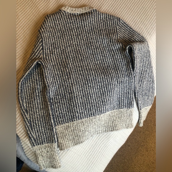 Vintage L.L.Bean wool fisherman knit sweater Freeport Maine blue grey - Picture 14 of 14